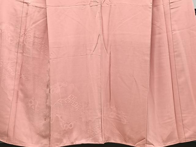 平和屋着物■無地絵訪問着 雲取り七宝地紋 薄紅色 正絹 逸品 CABE0658xi