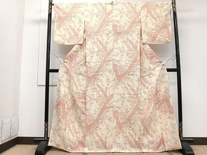 平和屋着物■上質な小紋 枝梅文 正絹 逸品 CABE0677xi