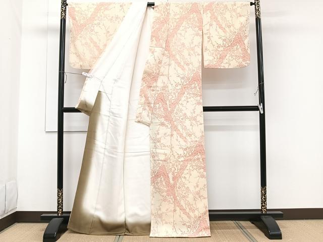 平和屋着物■上質な小紋 枝梅文 正絹 逸品 CABE0677xi