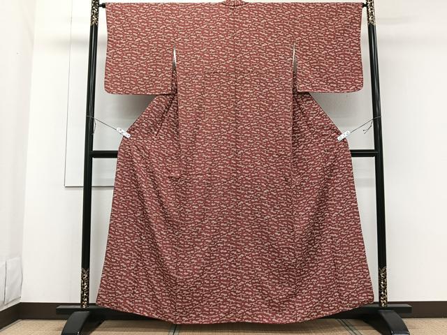 平和屋着物■上質な小紋 松葉花文 正絹 逸品 CABE0678xi