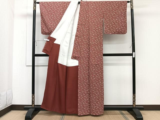 平和屋着物■上質な小紋 松葉花文 正絹 逸品 CABE0678xi