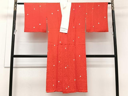 平和屋着物■長襦袢 無双仕立て 絞り 花文 正絹 逸品 CABE0682xi