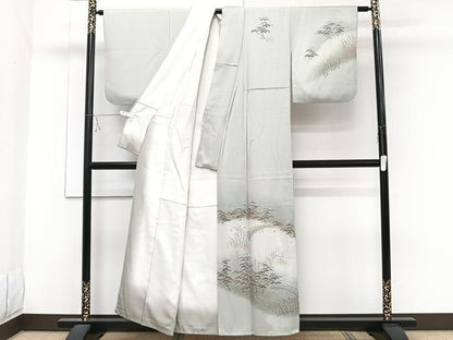 平和屋着物■訪問着 渡橋立波枝松文 暈し染め 金彩 正絹 逸品 CABE0688xi