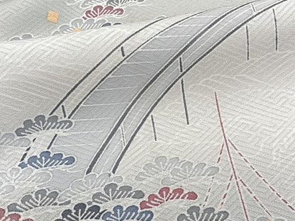 平和屋着物■訪問着 渡橋立波枝松文 暈し染め 金彩 正絹 逸品 CABE0688xi