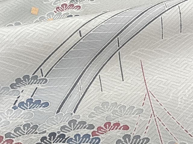 平和屋着物■訪問着 渡橋立波枝松文 暈し染め 金彩 正絹 逸品 CABE0688xi