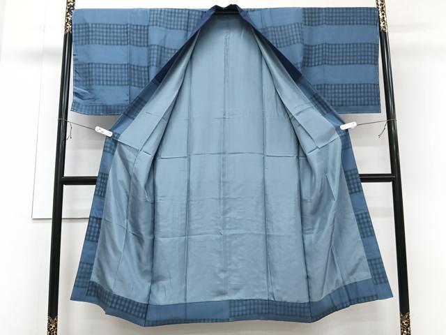平和屋着物■男性 長襦袢 袷 横段文 正絹 逸品 CABE0692xi