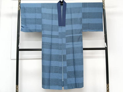 平和屋着物■男性 長襦袢 袷 横段文 正絹 逸品 CABE0692xi