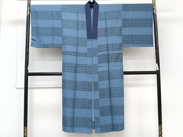 平和屋着物■男性 長襦袢 袷 横段文 正絹 逸品 CABE0692xi