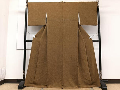 平和屋着物■上質な小紋 霞文 鬼しぼ縮緬 正絹 逸品 CABE0757xi