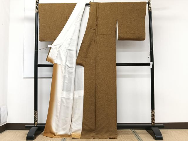 平和屋着物■上質な小紋 霞文 鬼しぼ縮緬 正絹 逸品 CABE0757xi