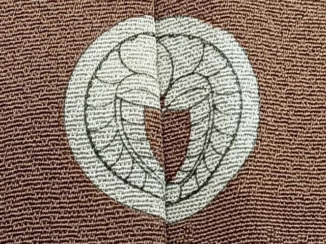 平和屋着物■上質な色無地 柴重ね地紋 枯茶色 正絹 逸品 CABE0759xi