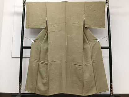 平和屋着物■上質な色無地 地紙立波地紋 桑染色 正絹 逸品 CABE0765xi