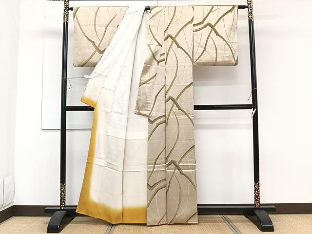 平和屋着物■上質な小紋 枝重ね文 地紋お越し 正絹 逸品 CABE0768xi