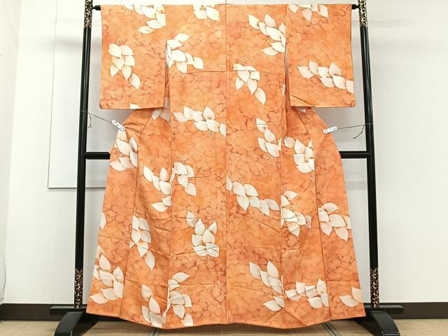 平和屋着物■上質な小紋 舞花地紋 地紋お越し 暈し染め 正絹 逸品 CABE0769xi