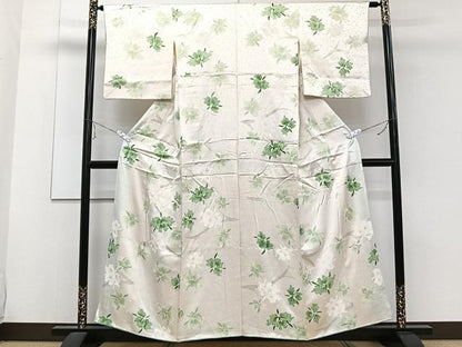 平和屋着物■上質な小紋 舞葉文 暈し染め 正絹 逸品 CABE0786xi