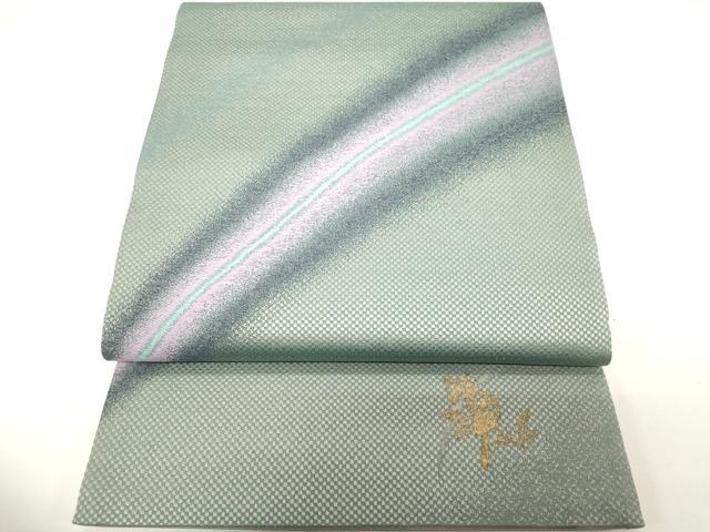平和屋着物▼六通柄袋帯　霞龍戦文　金通し地　正絹　逸品　CABE0842vf