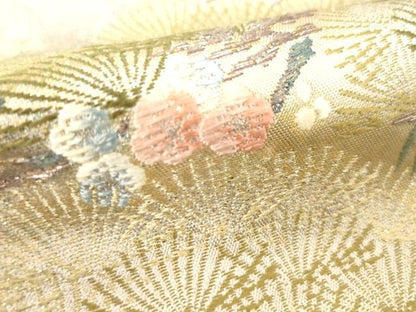 平和屋着物▼西陣 とみや織物謹製 とみや帯 六通柄袋帯 唐織 千裁祥寿文 引箔袋 正絹 逸品 CABE0967vf