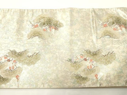 平和屋着物▼西陣 とみや織物謹製 とみや帯 六通柄袋帯 唐織 千裁祥寿文 引箔袋 正絹 逸品 CABE0967vf