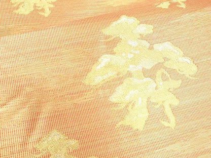 平和屋着物▼六通柄袋帯　雪持松寿　金糸　正絹　逸品　CABE0972vf