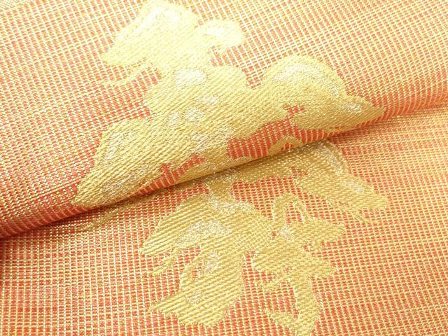 平和屋着物▼六通柄袋帯　雪持松寿　金糸　正絹　逸品　CABE0972vf