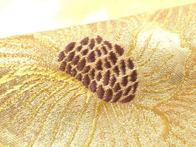 平和屋着物▼六通柄袋帯　可憐詩彩　金糸　正絹　逸品　CABE0973vf