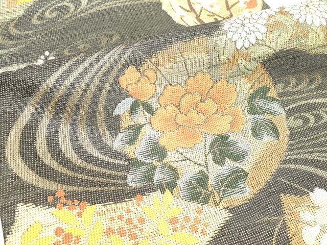 平和屋着物▽西陣 佐竹孝機業店謹製 六通柄袋帯 スリー