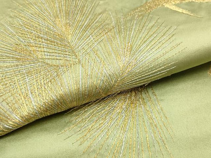平和屋着物▼アンティーク 大正ロマン 丸帯 総刺繍 枝松文 松ぼっくり 金銀糸 正絹 逸品 CABE1128vf
