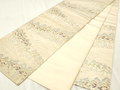 平和屋着物◎西陣　服部織物謹製　六通柄袋帯　古今錦　浜松文　金糸　正絹　逸品　CABE1183vf