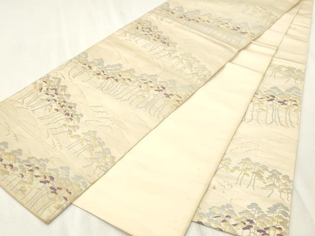平和屋着物◎西陣　服部織物謹製　六通柄袋帯　古今錦　浜松文　金糸　正絹　逸品　CABE1183vf