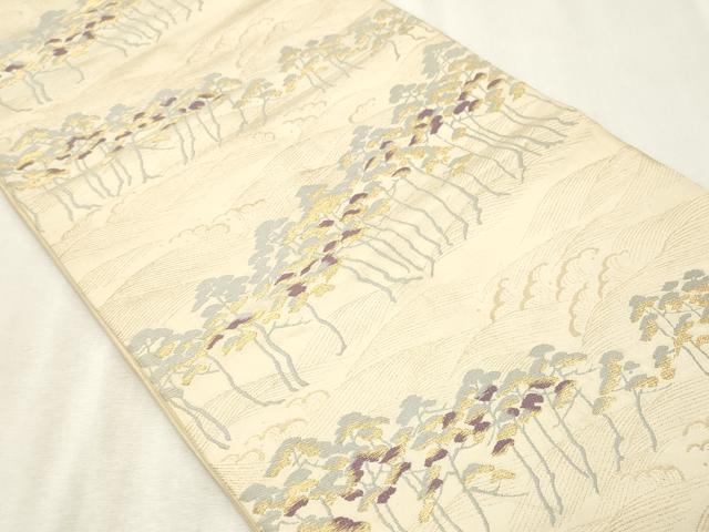 平和屋着物◎西陣　服部織物謹製　六通柄袋帯　古今錦　浜松文　金糸　正絹　逸品　CABE1183vf