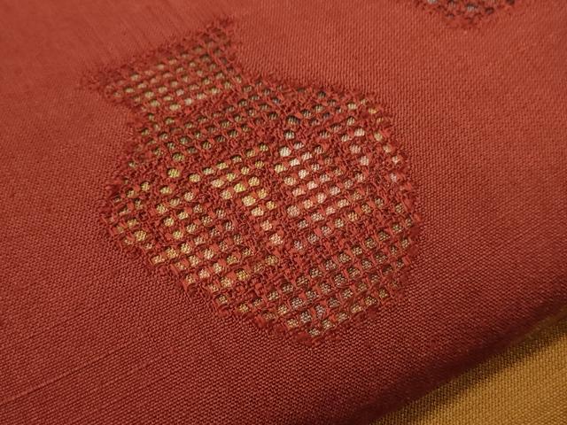 平和屋着物▼中国三大刺繍　スワトウ刺繍　太鼓柄袋帯　紬地　陶器文　正絹　逸品　CABE1352ak
