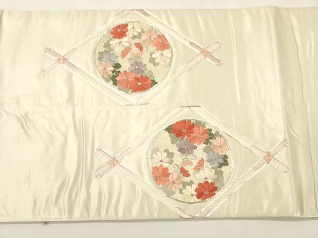 平和屋着物●太鼓柄袋帯　絞り　切嵌　紅型　シーサー　ラメ糸　正絹　逸品　DABD1802ps 平和屋着物○太鼓柄袋帯 絞り 切嵌 紅型 シーサー ラメ糸 正絹 逸品
