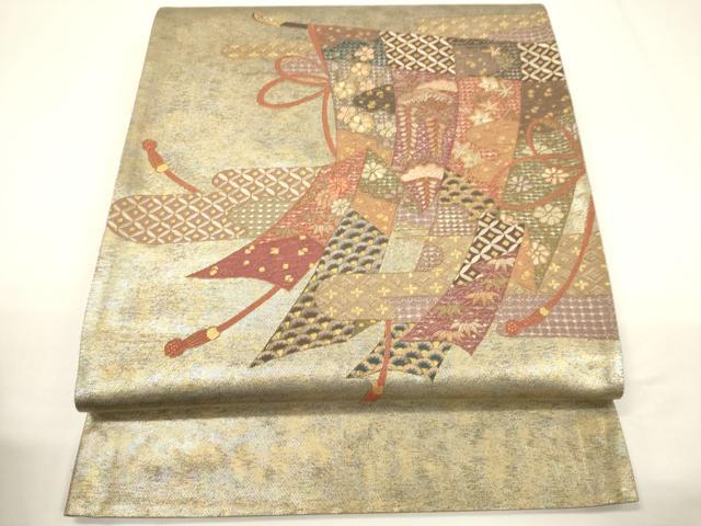 平和屋着物▽中国三大刺繍 スワトウ刺繍 相良刺繍 太鼓柄袋帯 刺繍