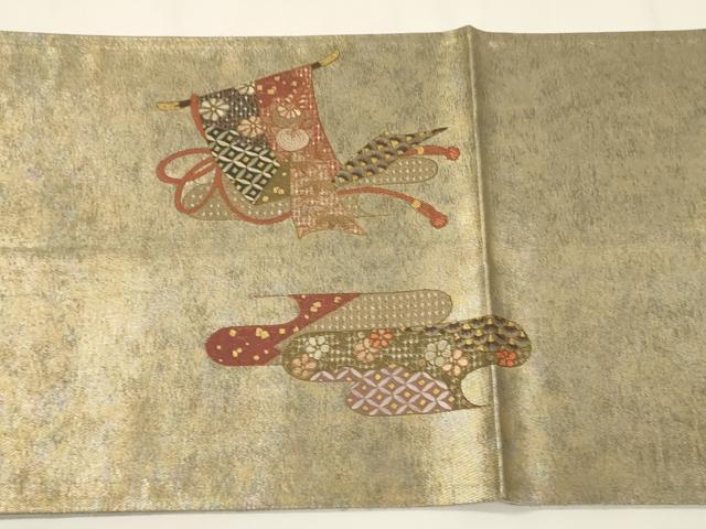 平和屋着物▽中国三大刺繍 スワトウ刺繍 相良刺繍 太鼓柄袋帯 刺繍