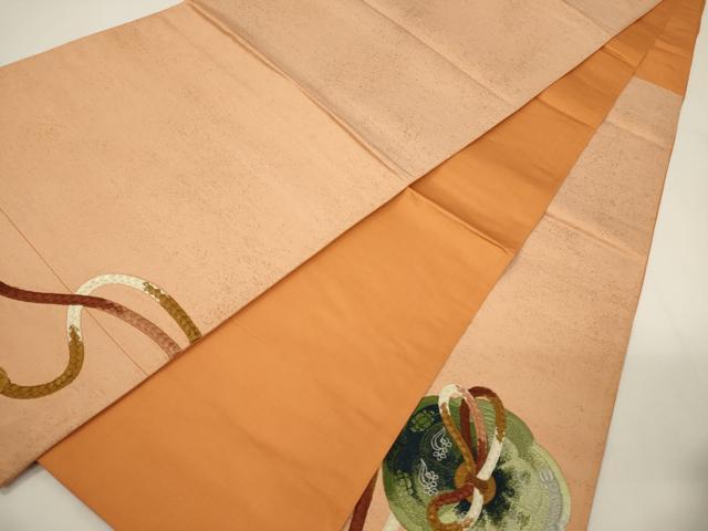 平和屋着物▼太鼓柄袋帯　総刺繍　鏡裏文　正絹　逸品　CABE1372ak