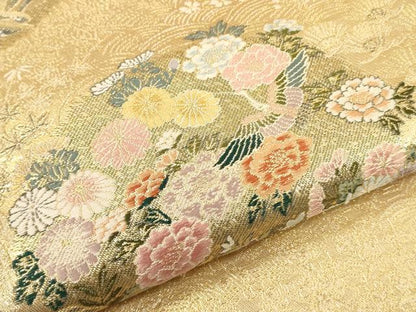 平和屋着物▼六通柄袋帯 唐織 古都乃四季 金糸 正絹 逸品 CABE1424ak