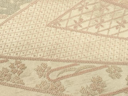 平和屋着物▼中国三大刺繍 総相良刺繍 太鼓柄袋帯 色紙重ね花文 正絹 逸品 CABE1453ak