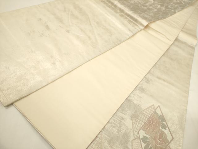 平和屋着物▼中国三大刺繍 総相良刺繍 太鼓柄袋帯 色紙重ね花文 正絹 逸品 CABE1453ak