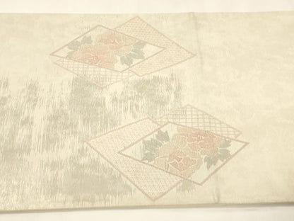 平和屋着物▼中国三大刺繍 総相良刺繍 太鼓柄袋帯 色紙重ね花文 正絹 逸品 CABE1453ak
