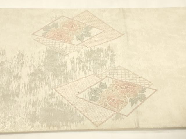 平和屋着物▼中国三大刺繍 総相良刺繍 太鼓柄袋帯 色紙重ね花文 正絹 逸品 CABE1453ak