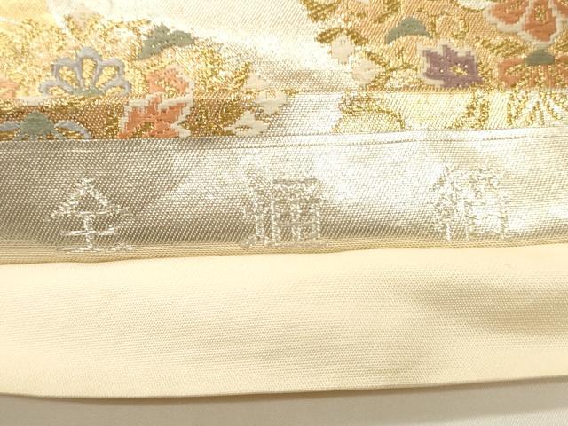 平和屋着物▼六通柄袋帯　唐織　全通箔　正倉院花鳥文　金糸　正絹　逸品　CABE1484ak