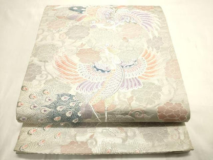平和屋着物◎六通柄袋帯 唐織 九百錦プラチナ箔 しよう美 鳳凰花文 金銀糸 正絹 逸品 CABE1501ak