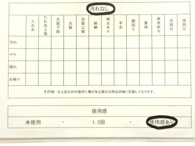 平和屋着物◎太鼓柄袋帯　市松吉祥文　銀糸　正絹　逸品　CABE1505ak