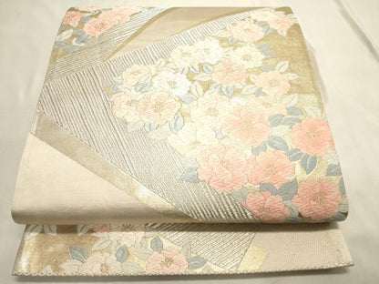 平和屋着物◎六通柄袋帯 唐織 草花文 金銀糸 やまとオリジナル 正絹 逸品 CABE1512ak