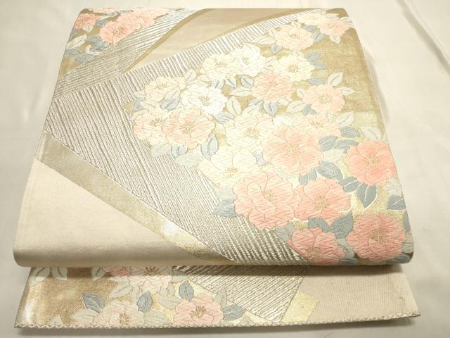 平和屋着物◎六通柄袋帯 唐織 草花文 金銀糸 やまとオリジナル 正絹 逸品 CABE1512ak