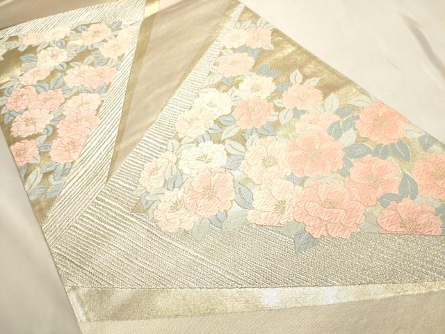 平和屋着物◎六通柄袋帯 唐織 草花文 金銀糸 やまとオリジナル 正絹 逸品 CABE1512ak