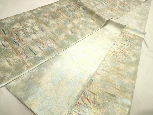 平和屋着物◎六通柄袋帯　ぎゃまん織　吉祥文　金糸　正絹　逸品　未使用　CABE1517ak