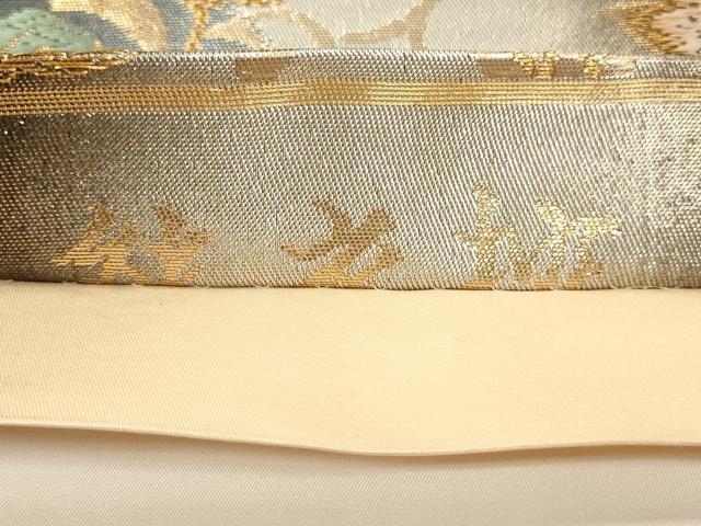 平和屋着物◎六通柄袋帯 唐織 花唐草文 金糸 正絹 逸品 CABE1534ak