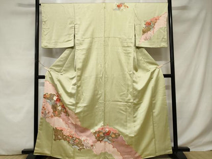 平和屋着物■訪問着 雪輪草花文 暈し染め 金彩 正絹 逸品 CABE1607ev