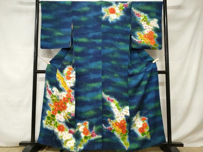 平和屋着物■訪問着 枝花文 暈し染め 正絹 逸品 CABE1612ev